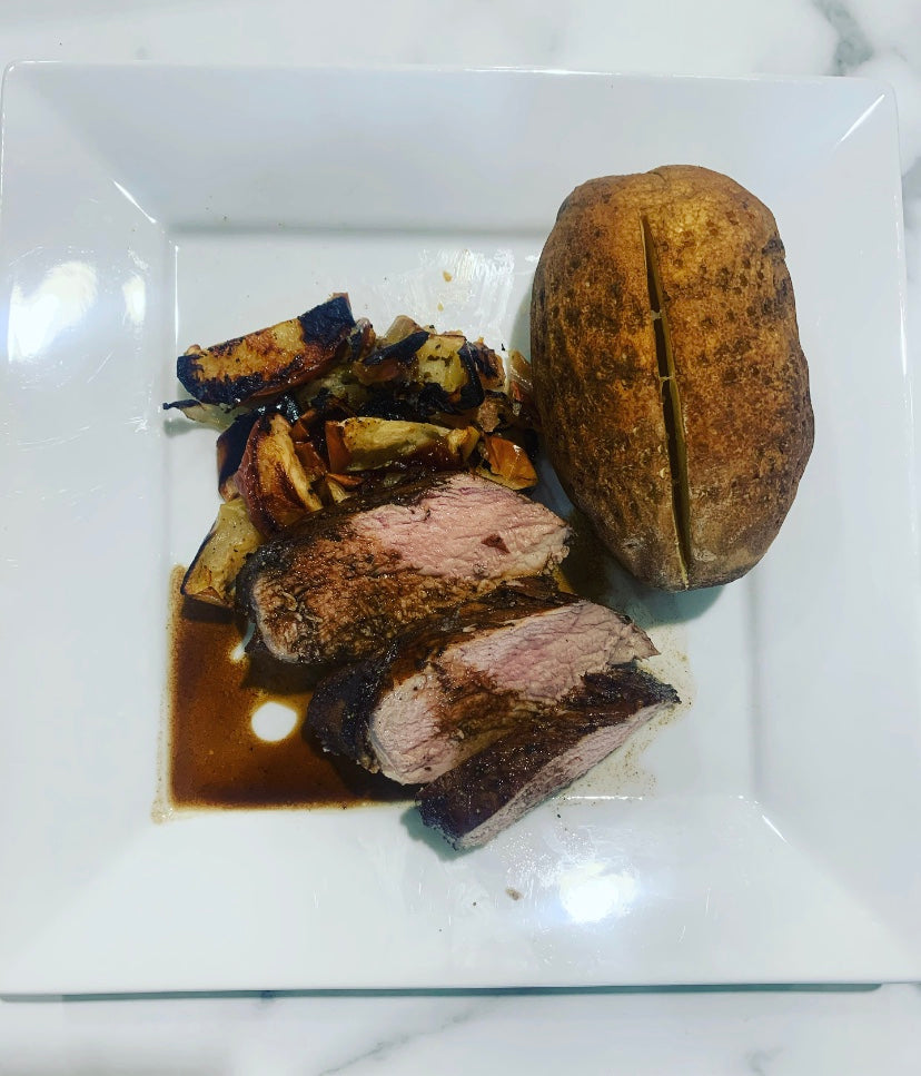 Pork Tenderloin with Apples & Onions and a Balsamic Glaze