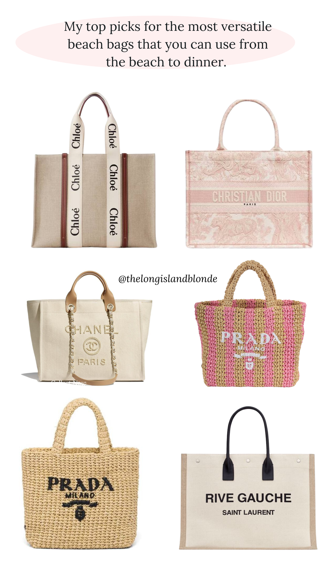 My fave beach bags to take from the beach to dinner. Summer after summer!