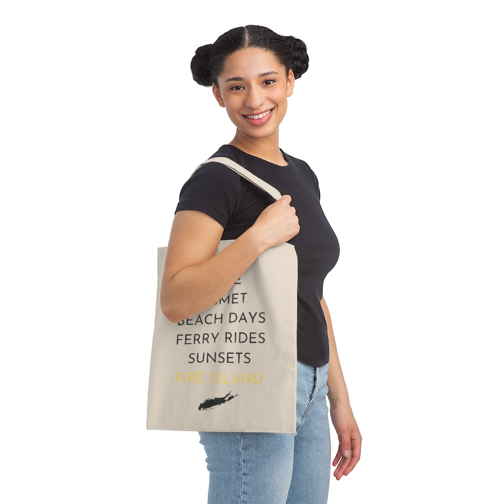 Yellow Fire Island Canvas Tote Bag